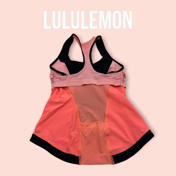 LULULEMON| Cardio Kick Tank - Coral, Black & Pink SZ 6 EUC, back pocket for keys - Picture 13 of 15